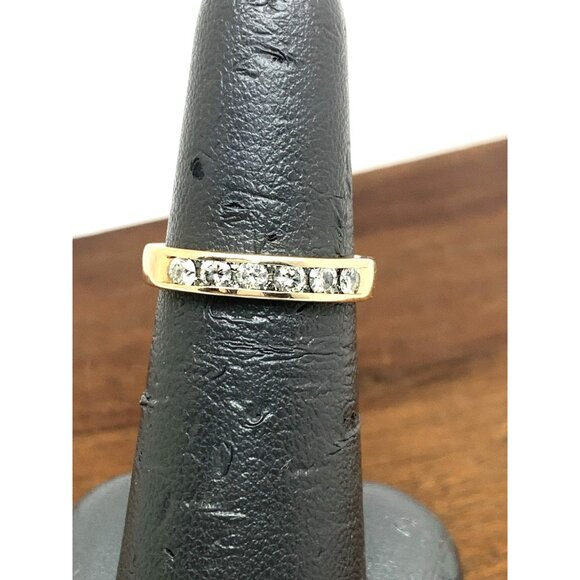 Women's Wedding Band Diamond 0.10ctw 14k Yellow Gold Stackable Ring Size 6 - Picture 7 of 14